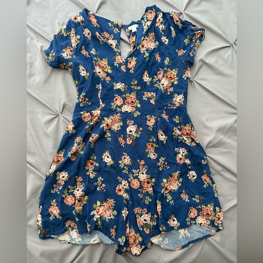 Blue floral romper
